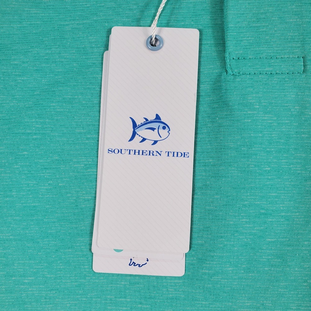 Southern Tide Mens brreeze Performance Polo Heather Turtle Green 10348 Size M - Picture 7 of 9